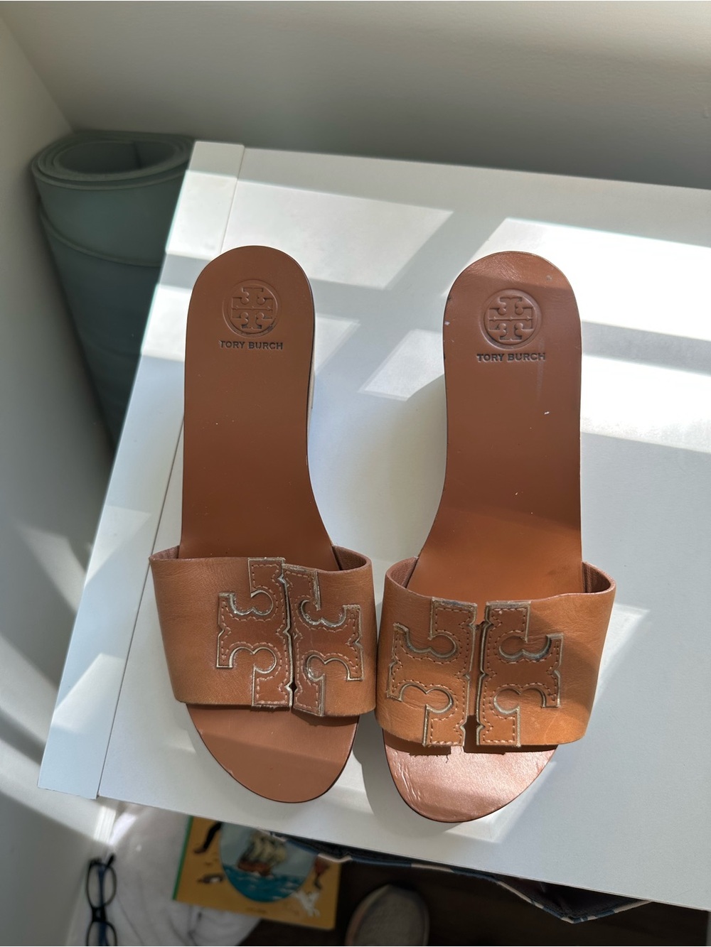 Tory Burch Wedge with brown leather and wooden heel